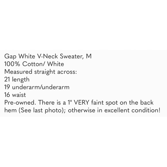 Gap Sweater White 100% Cotton Size M - Picture 10 of 10